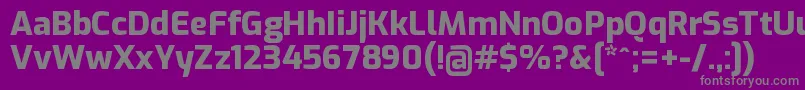 ExoExtrabold-fontti – harmaat kirjasimet violetilla taustalla