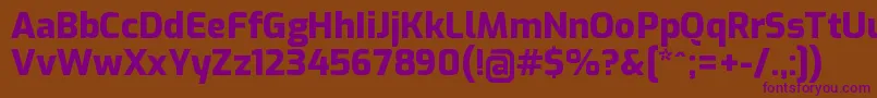ExoExtrabold Font – Purple Fonts on Brown Background