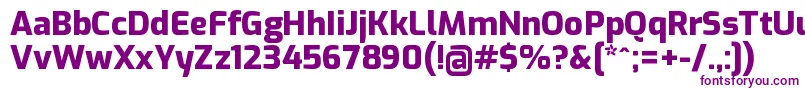 フォントExoExtrabold – 白い背景に紫のフォント
