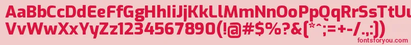 フォントExoExtrabold – ピンクの背景に赤い文字