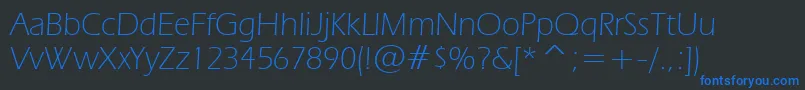 Шрифт ErasLightBt – синие шрифты на чёрном фоне