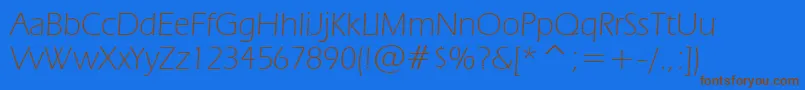 ErasLightBt-Schriftart – Braune Schriften auf blauem Hintergrund