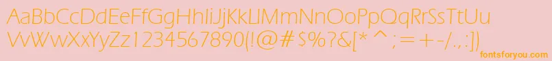 フォントErasLightBt – オレンジの文字がピンクの背景にあります。