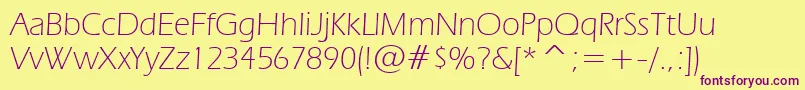 Шрифт ErasLightBt – фиолетовые шрифты на жёлтом фоне