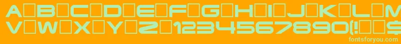 TerminatorRegular Font – Green Fonts on Orange Background