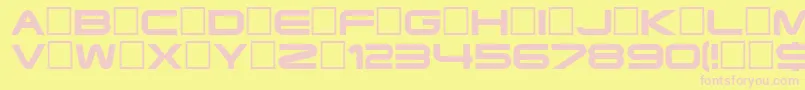 フォントTerminatorRegular – ピンクのフォント、黄色の背景