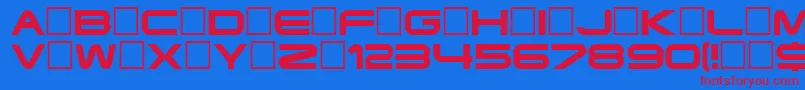 TerminatorRegular Font – Red Fonts on Blue Background