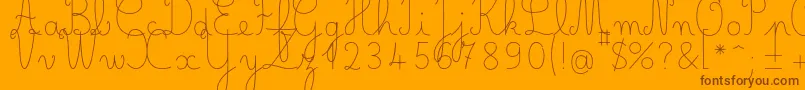 Belleallurecmfin Font – Brown Fonts on Orange Background