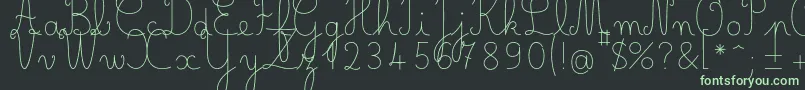 Czcionka Belleallurecmfin – zielone czcionki na czarnym tle