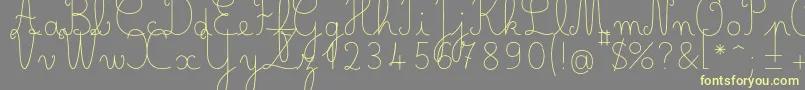 Belleallurecmfin Font – Yellow Fonts on Gray Background