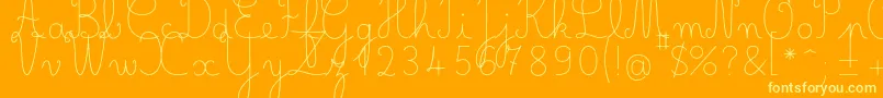 Belleallurecmfin Font – Yellow Fonts on Orange Background