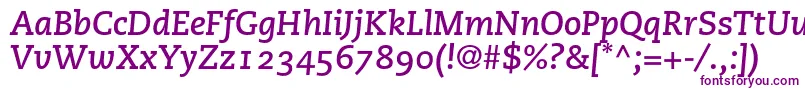 フォントPmnCaecilia76BoldItalicOldstyleFigures – 紫色のフォント