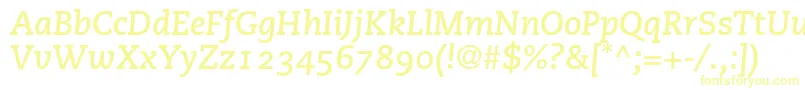 PmnCaecilia76BoldItalicOldstyleFigures-Schriftart – Gelbe Schriften