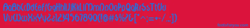 フォントCroixRegular – 赤い背景に青い文字