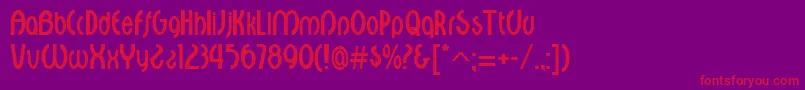 CroixRegular Font – Red Fonts on Purple Background