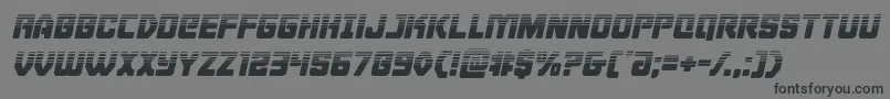 Cyborgroosterhalfital-Schriftart – Schwarze Schriften auf grauem Hintergrund