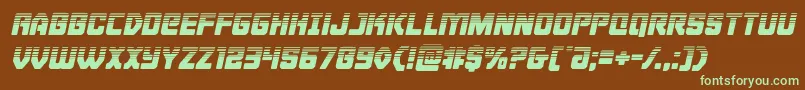 Шрифт Cyborgroosterhalfital – зелёные шрифты на коричневом фоне