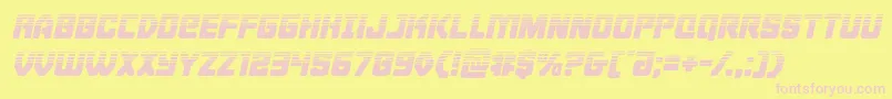 フォントCyborgroosterhalfital – ピンクのフォント、黄色の背景