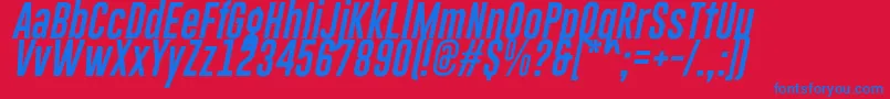 GoboldLowplusItalic Font – Blue Fonts on Red Background