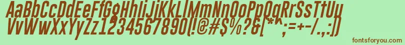 GoboldLowplusItalic Font – Brown Fonts on Green Background