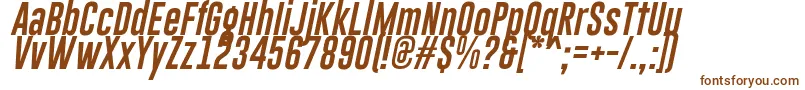 GoboldLowplusItalic-fontti – ruskeat fontit valkoisella taustalla