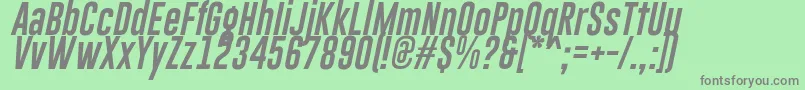 GoboldLowplusItalic Font – Gray Fonts on Green Background