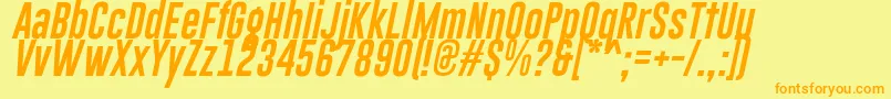 GoboldLowplusItalic Font – Orange Fonts on Yellow Background