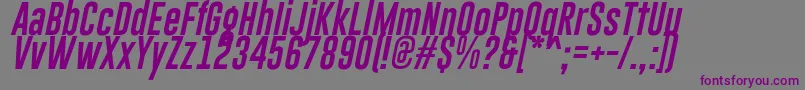フォントGoboldLowplusItalic – 紫色のフォント、灰色の背景
