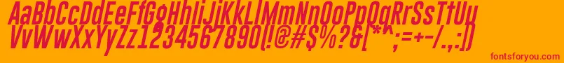 GoboldLowplusItalic-Schriftart – Rote Schriften auf orangefarbenem Hintergrund