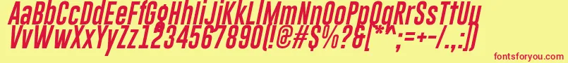 GoboldLowplusItalic Font – Red Fonts on Yellow Background