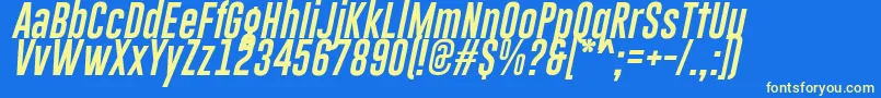 GoboldLowplusItalic Font – Yellow Fonts on Blue Background