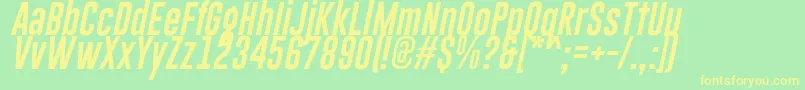 GoboldLowplusItalic Font – Yellow Fonts on Green Background
