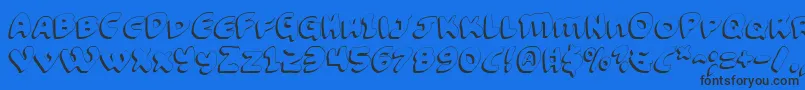 フォントFunnyPagesShadow – 黒い文字の青い背景