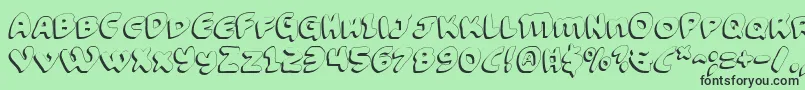 Шрифт FunnyPagesShadow – чёрные шрифты на зелёном фоне