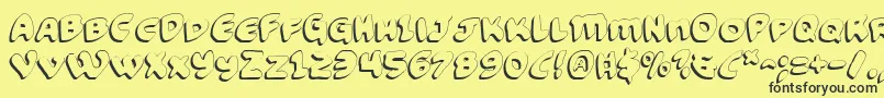 FunnyPagesShadow Font – Black Fonts on Yellow Background