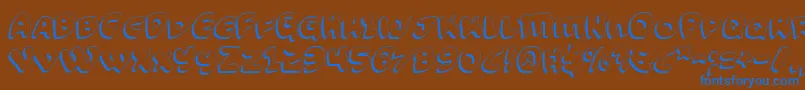 FunnyPagesShadow Font – Blue Fonts on Brown Background