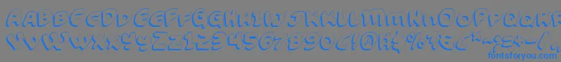 FunnyPagesShadow Font – Blue Fonts on Gray Background