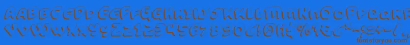 Więcej informacji o czcionce FunnyPagesShadow Czcionka FunnyPagesShadow – brązowe czcionki na niebieskim tle