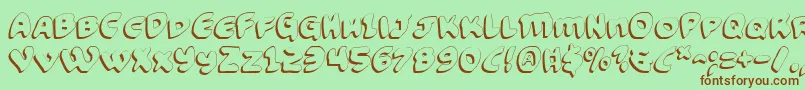 FunnyPagesShadow Font – Brown Fonts on Green Background