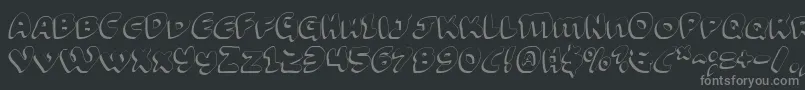 FunnyPagesShadow-Schriftart – Graue Schriften auf schwarzem Hintergrund
