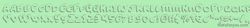 FunnyPagesShadow-fontti – harmaat kirjasimet vihreällä taustalla