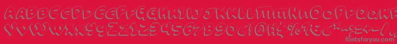 Czcionka FunnyPagesShadow – szare czcionki na czerwonym tle