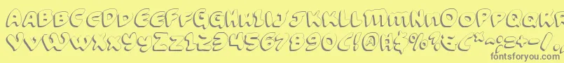 FunnyPagesShadow-Schriftart – Graue Schriften auf gelbem Hintergrund