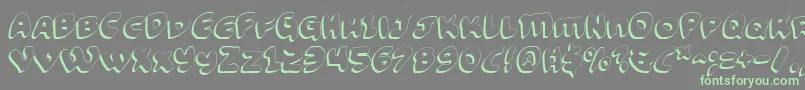 フォントFunnyPagesShadow – 灰色の背景に緑のフォント