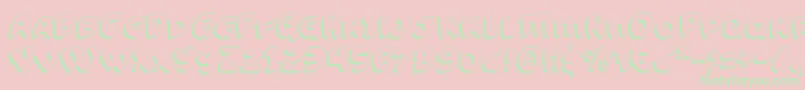 FunnyPagesShadow Font – Green Fonts on Pink Background