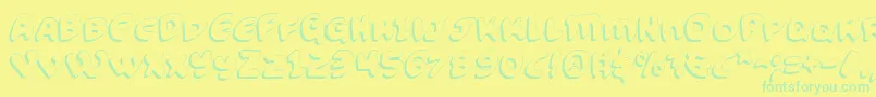 FunnyPagesShadow Font – Green Fonts on Yellow Background
