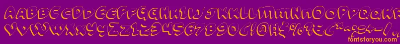 Police FunnyPagesShadow – polices orange sur fond violet