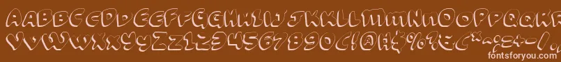FunnyPagesShadow Font – Pink Fonts on Brown Background