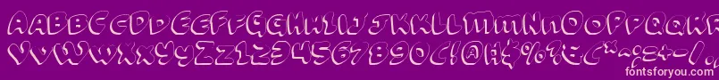 FunnyPagesShadow Font – Pink Fonts on Purple Background