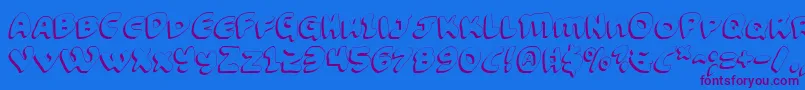 Fonte FunnyPagesShadow – fontes roxas em um fundo azul